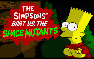 The Simpsons Bart vs the Space Mutants title screen for Amiga