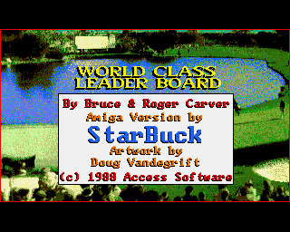 World Class Leader Board title screen for Amiga