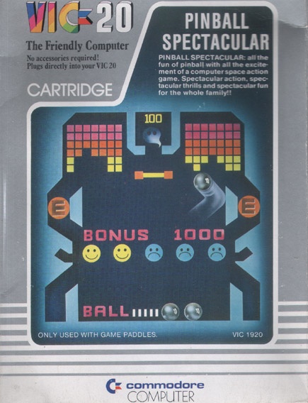 Pin Ball box art for Vic-20