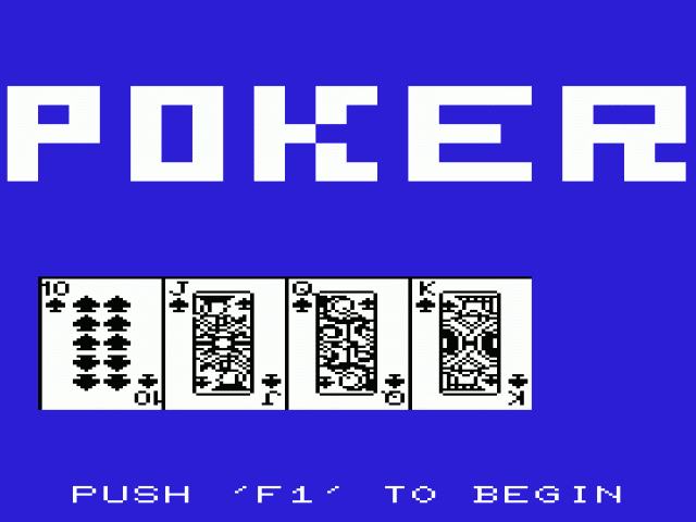 Draw Poker title screen for Vic-20