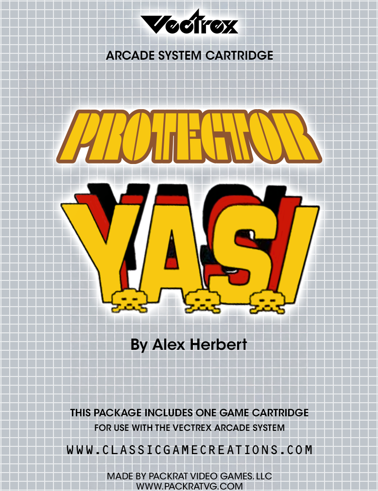 Protector & Y.A.S.I box art for Vectrex