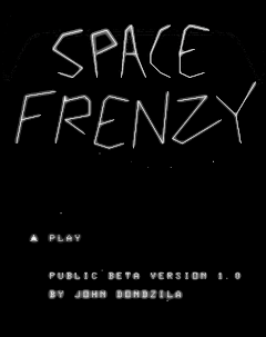 Space Frenzy title screen for Vectrex