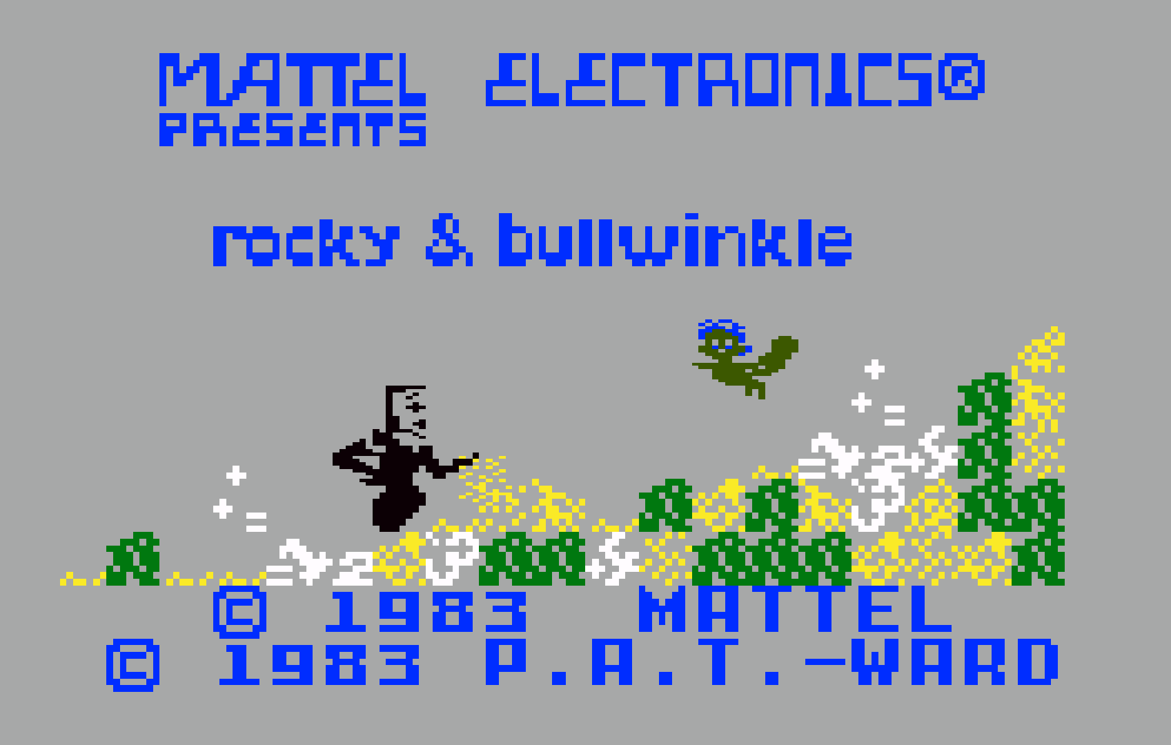 Rocky & Bullwinkle title screen for Intellivision