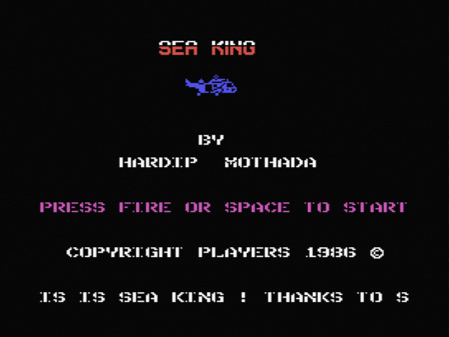 Sea King title screen for MSX