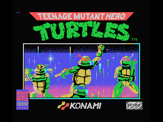 Teenage Mutant Hero Turtles title screen for MSX