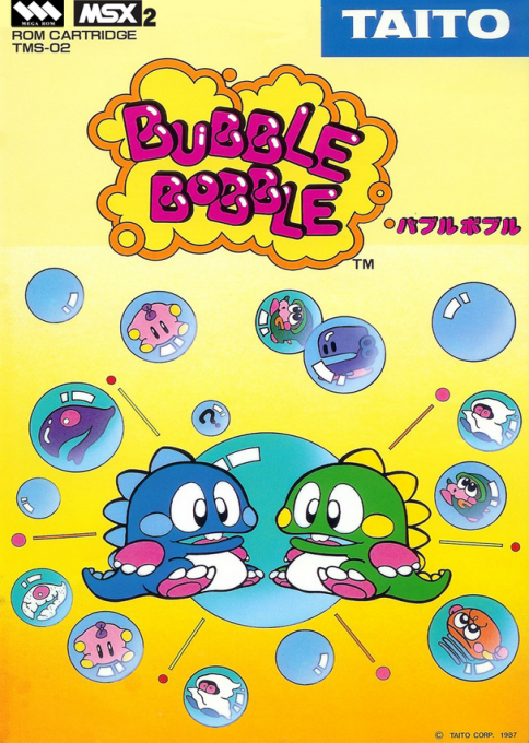 Bubble Bobble box art for MSX2