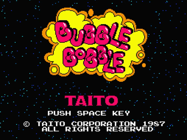 Bubble Bobble title screen for MSX2