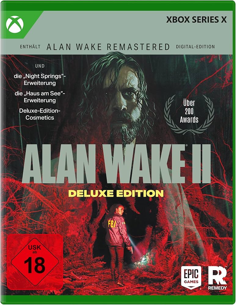 Alan Wake II: Deluxe Edition box art for Xbox Series X