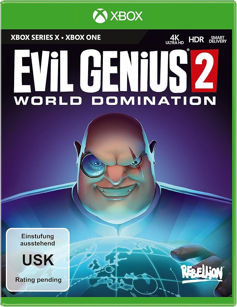 Evil Genius 2 World Domination box art for Xbox Series X