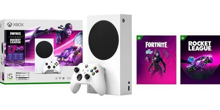 Xbox Series S Fortnite & Rocket League Bundle box art for Xbox Series X