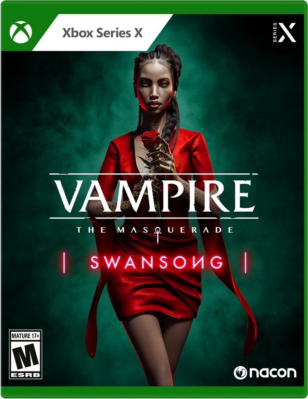 Vampire: The Masquerade Swansong box art for Xbox Series X