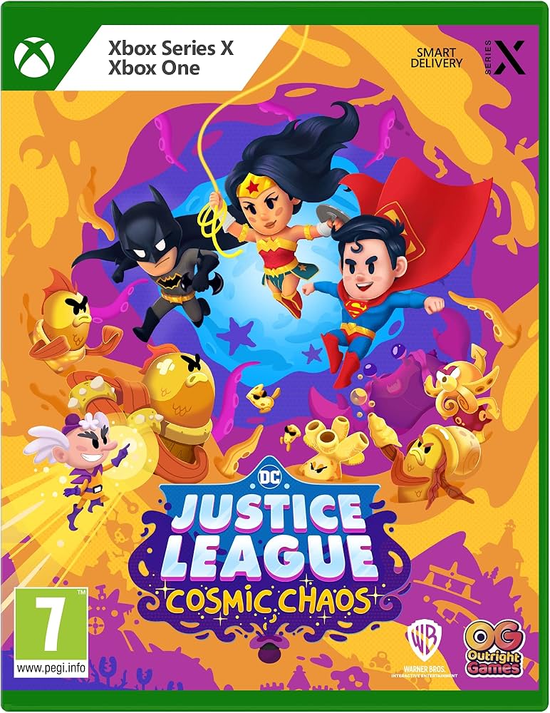 DC's Justice League Cosmic Chaos box art for Xbox Series X