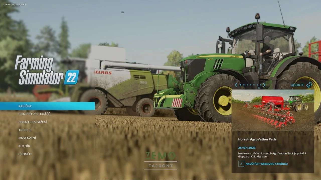 Farming Simulator 22 title screen for Xbox Series X