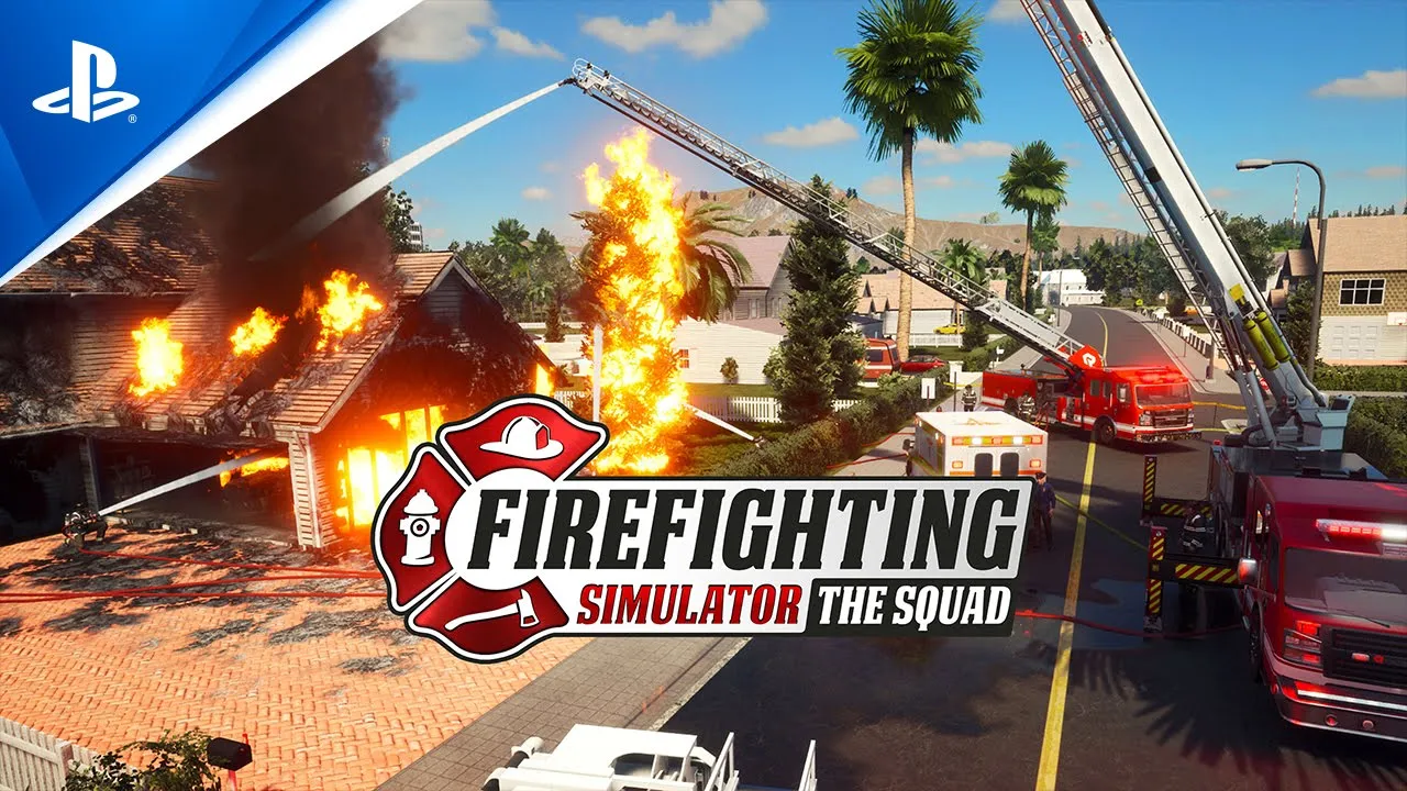 Firefighting Simulator: The Squad title screen for Xbox Series X