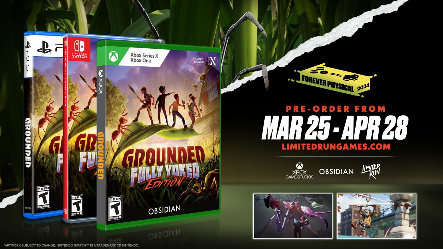 Grounded Fully Yoked Edition title screen for Xbox Series X