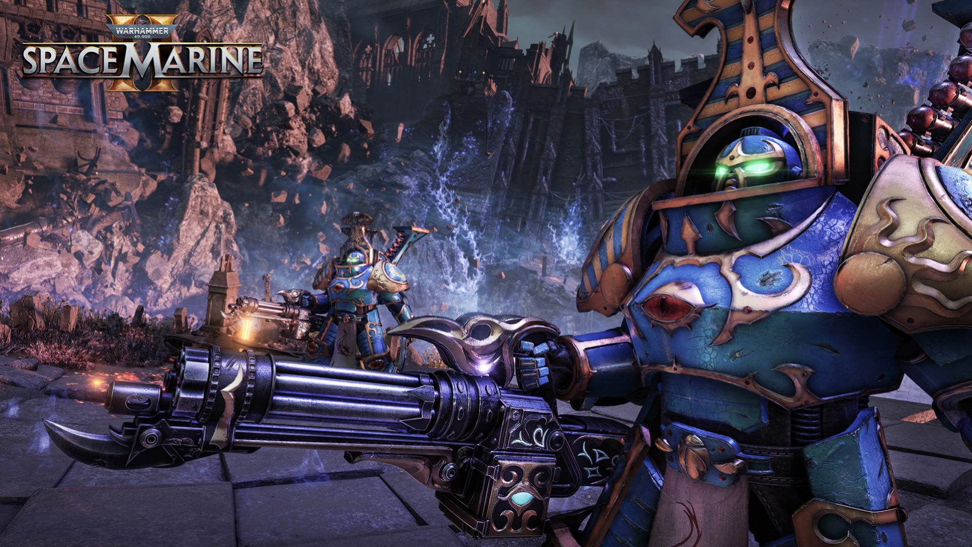 Warhammer 40,000: Space Marine II title screen for Xbox Series X
