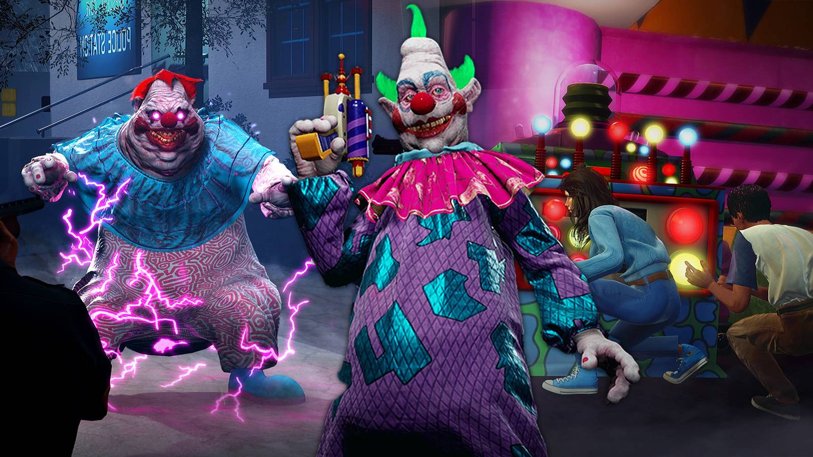Killer Klowns From Outer Space: The Game title screen for Xbox Series X