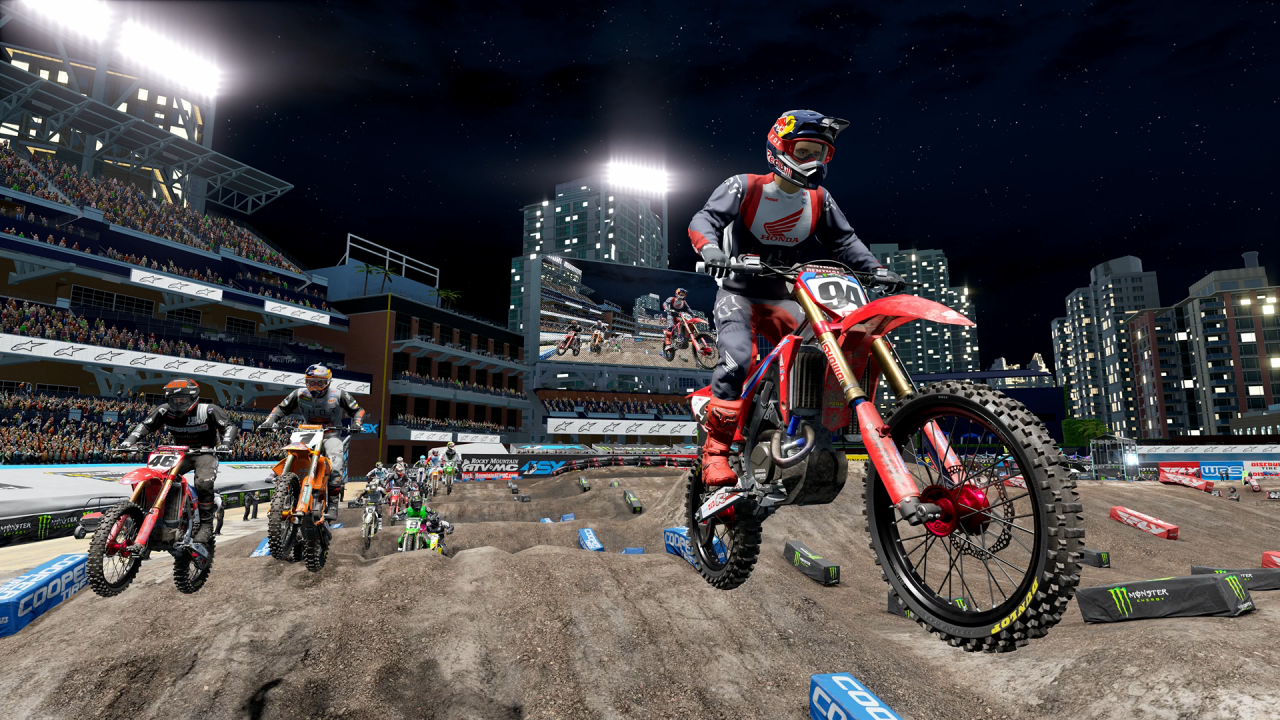 Monster Energy Supercross 4 title screen for Xbox Series X