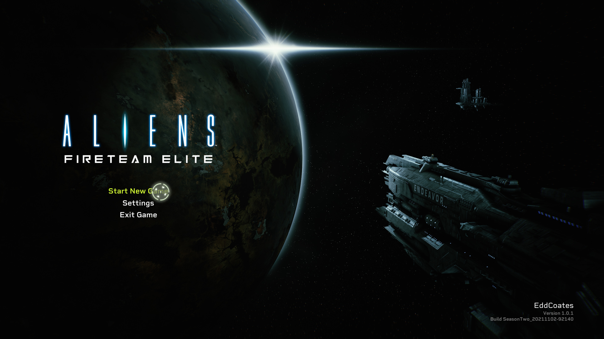 Aliens: Fireteam Elite title screen for Xbox Series X