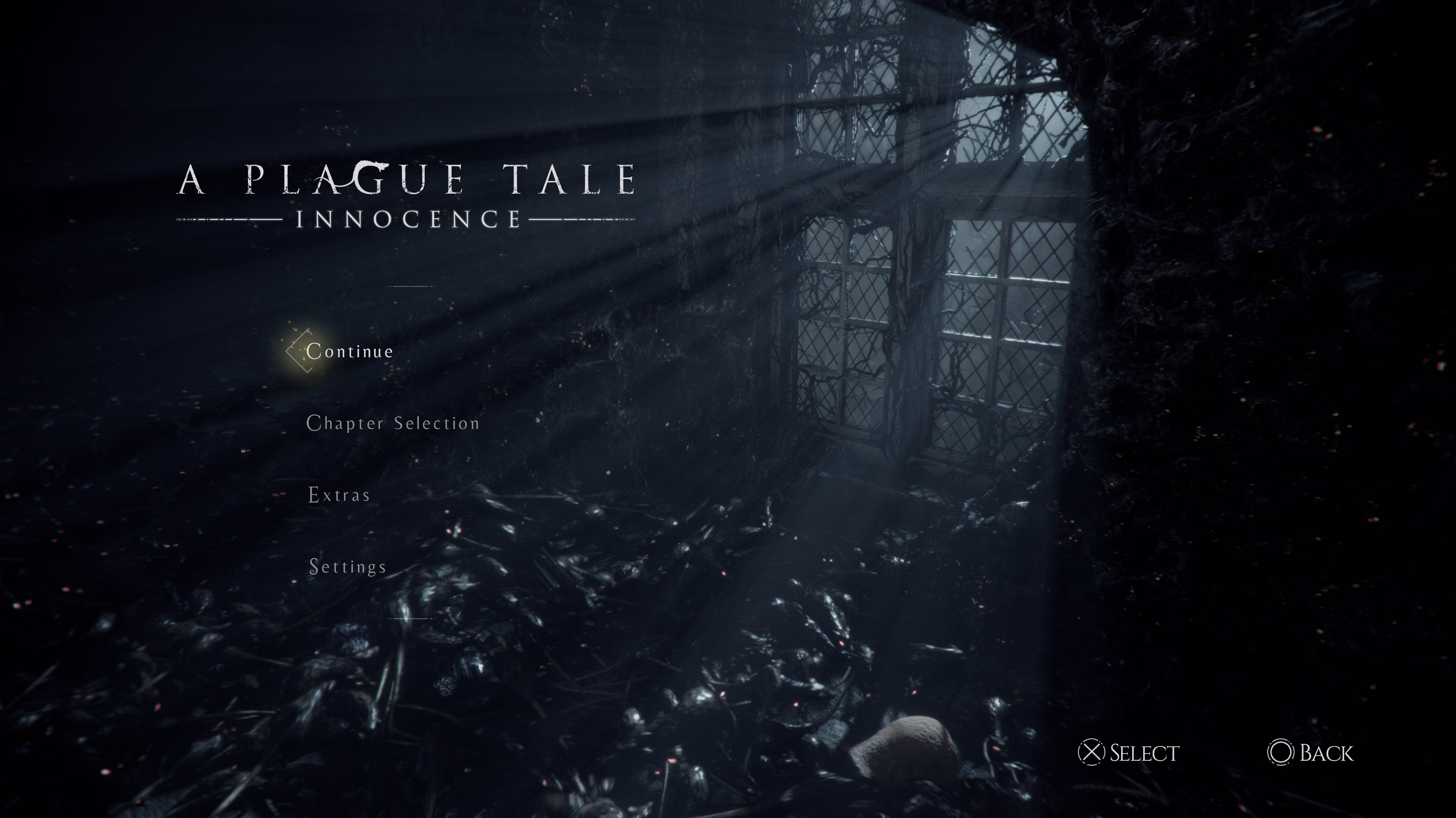 A Plague Tale: Innocence title screen for Xbox Series X