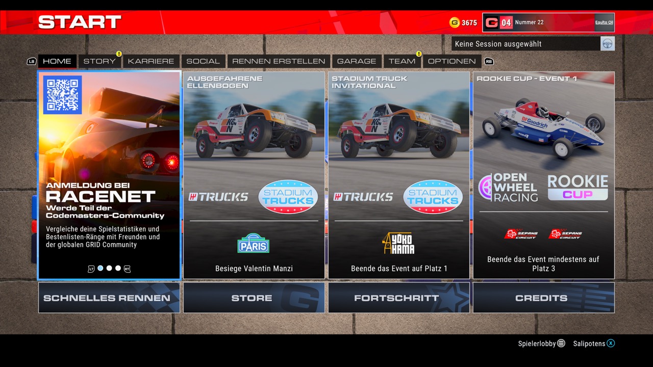 Grid Legends title screen for Xbox Series X