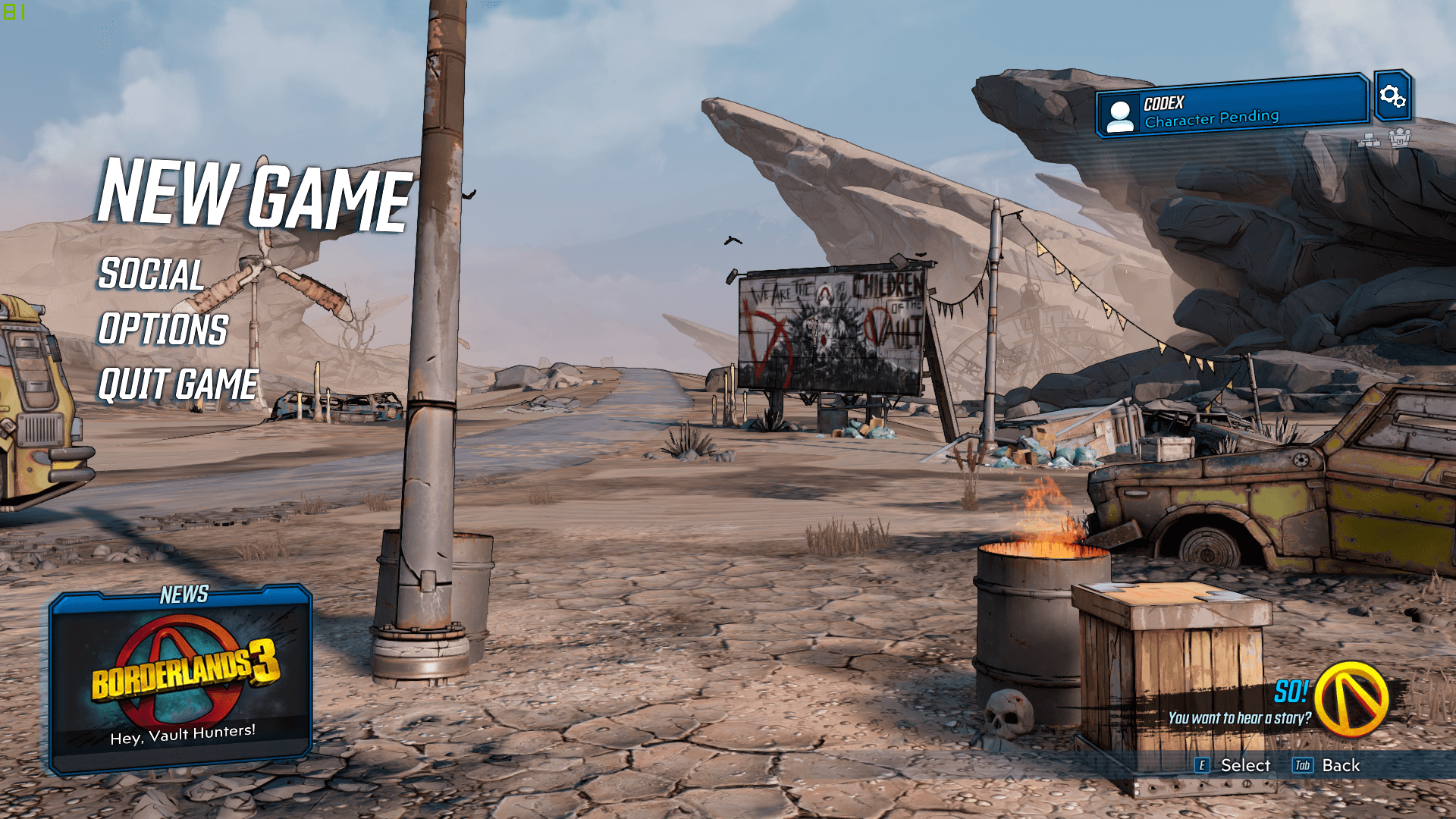 Borderlands 3 [Ultimate Edition] title screen for Xbox Series X