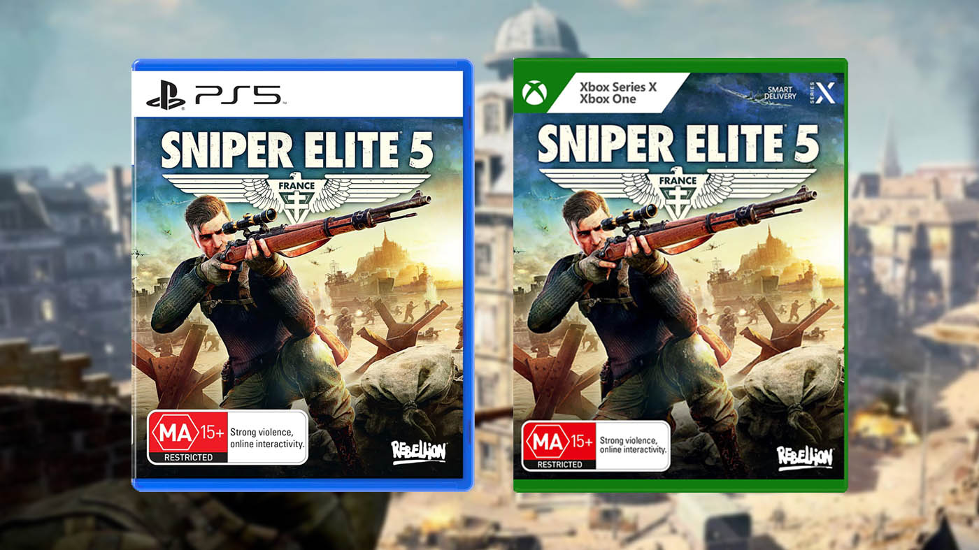 Sniper Elite 5 title screen for Xbox Series X