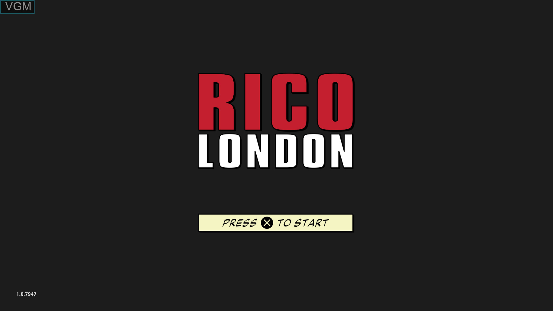 Rico London title screen for Xbox Series X