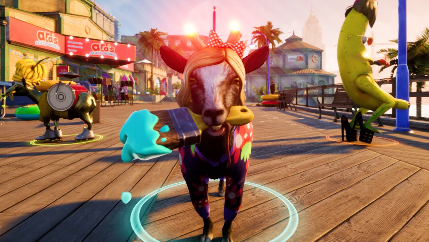 Goat Simulator 3 title screen for Xbox Series X