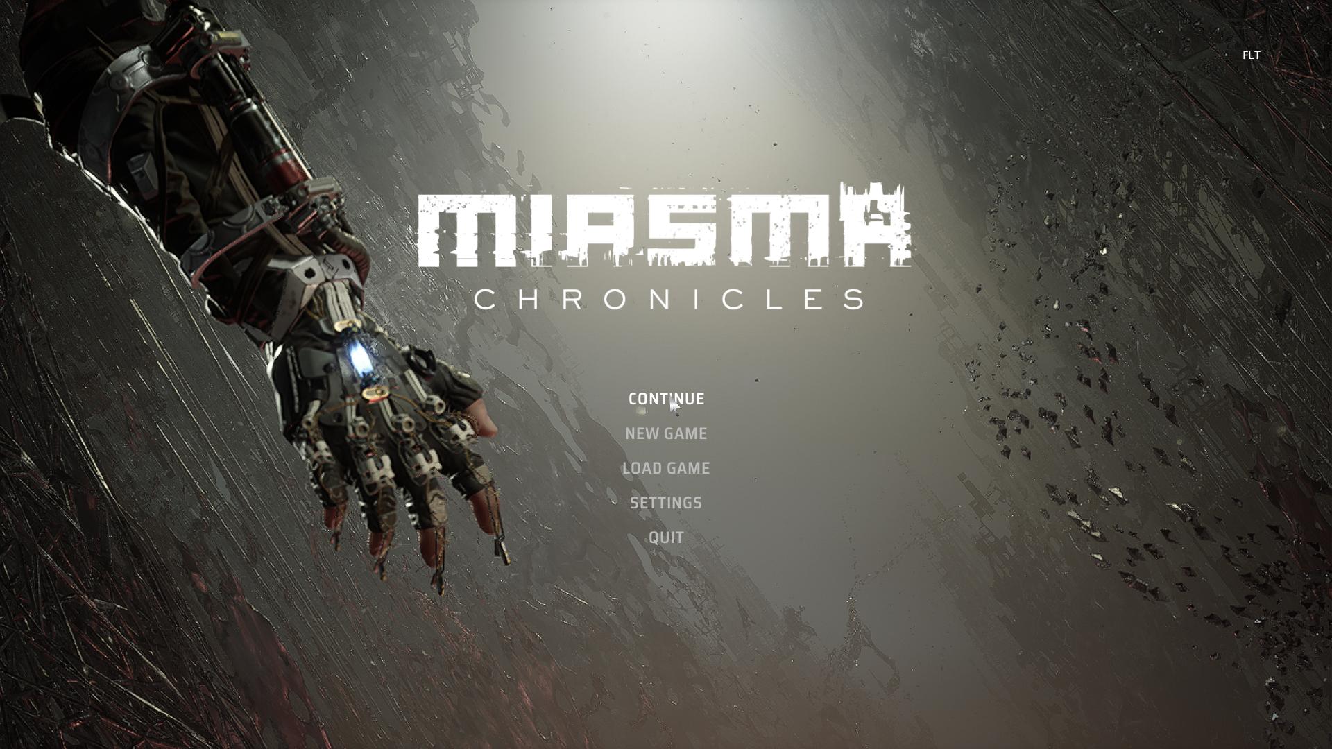 Miasma Chronicles title screen for Xbox Series X