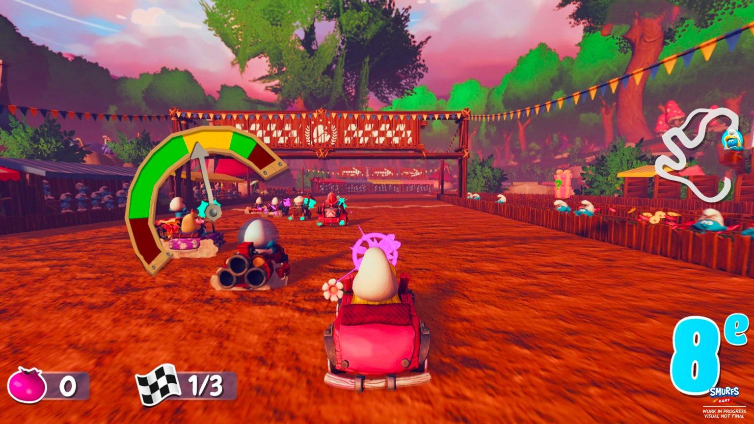 Smurfs Kart title screen for Xbox Series X