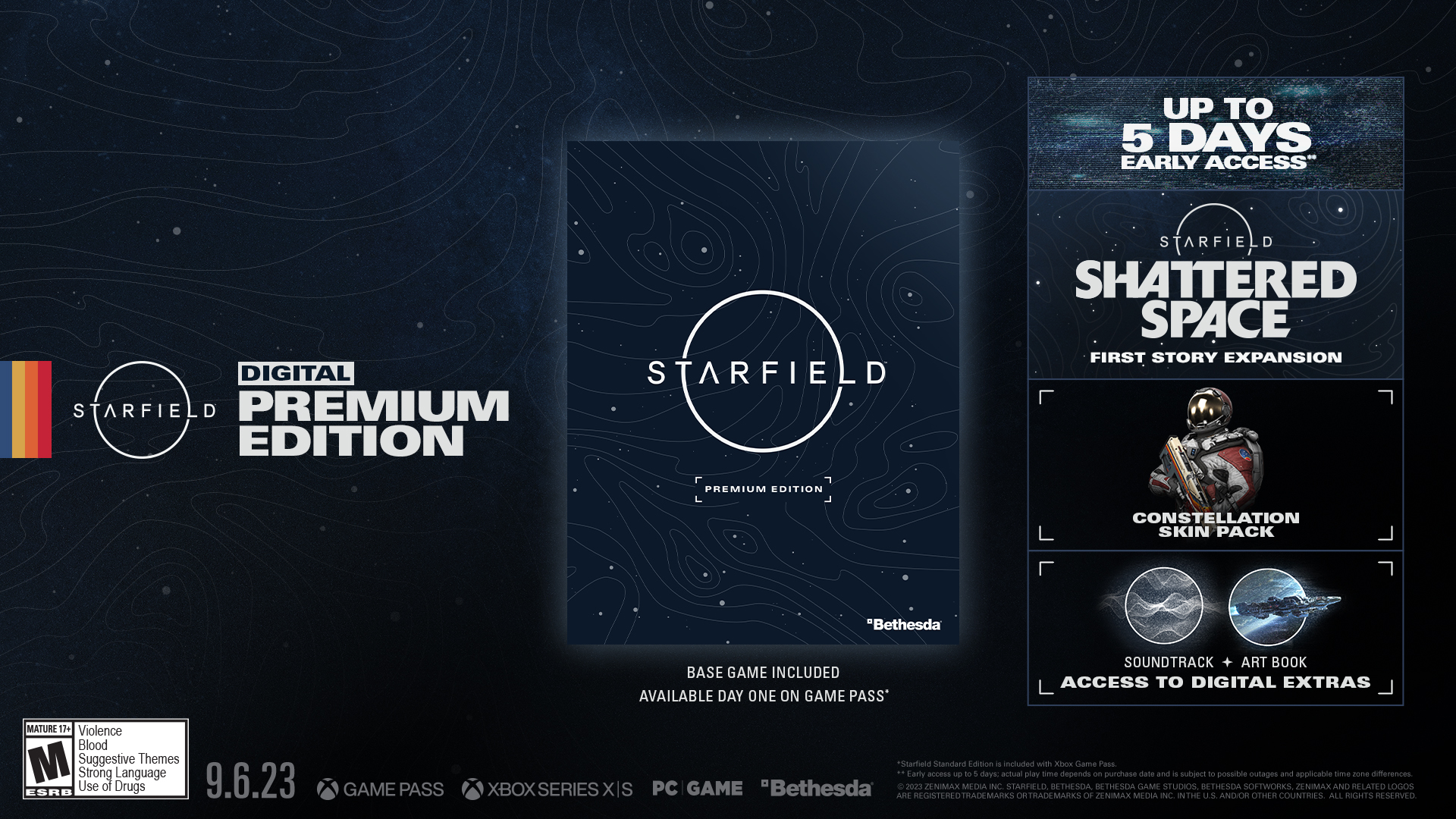 Starfield title screen for Xbox Series X