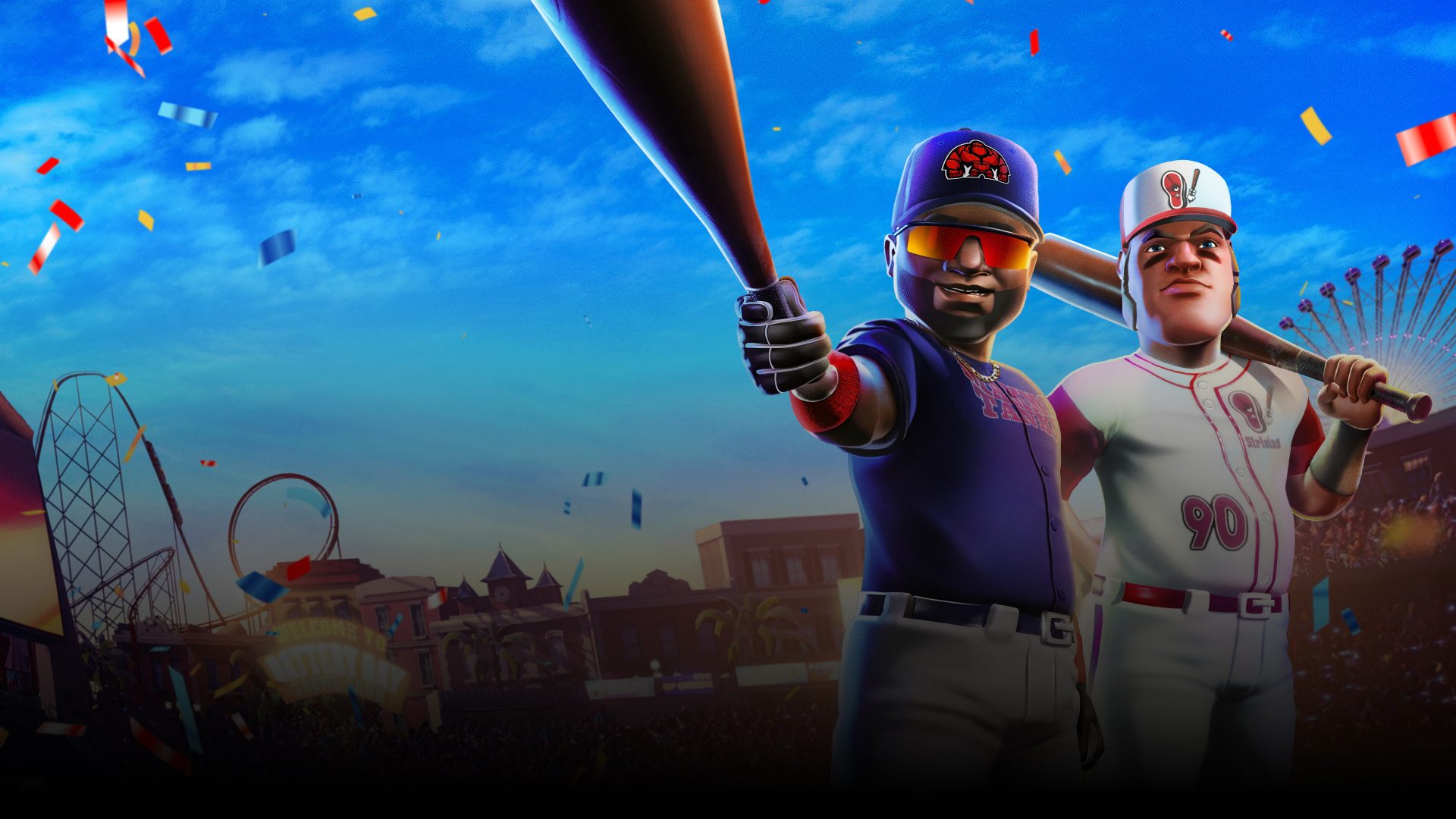 Super Mega Baseball 4 title screen for Xbox Series X