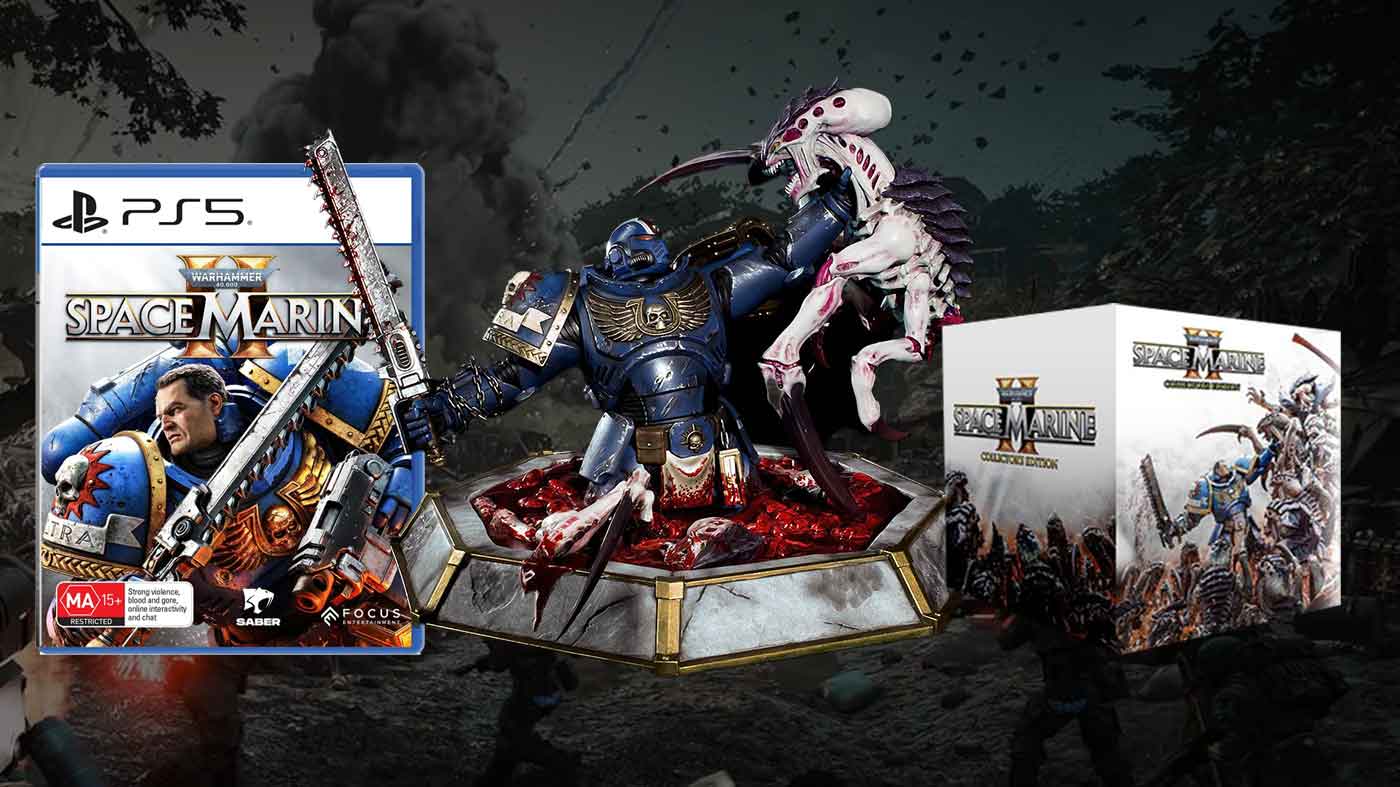 Warhammer 40,000: Space Marine II title screen for Xbox Series X