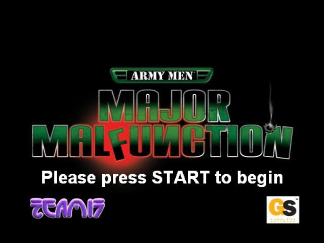 Army Men: Major Malfunction title screen for Xbox