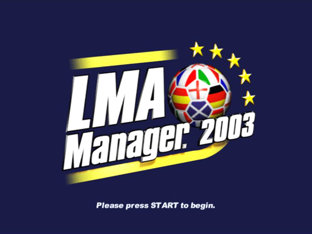 BDFL Manager 2003 title screen for Xbox