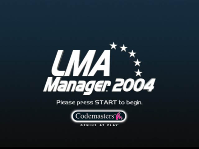BDFL Manager 2004 title screen for Xbox