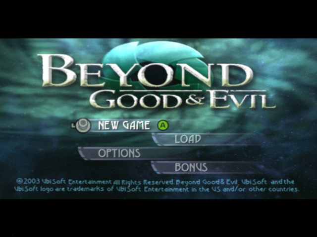 Beyond Good and Evil title screen for Xbox