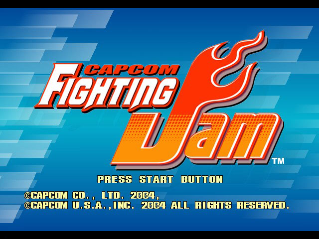 Capcom Fighting Jam title screen for Xbox