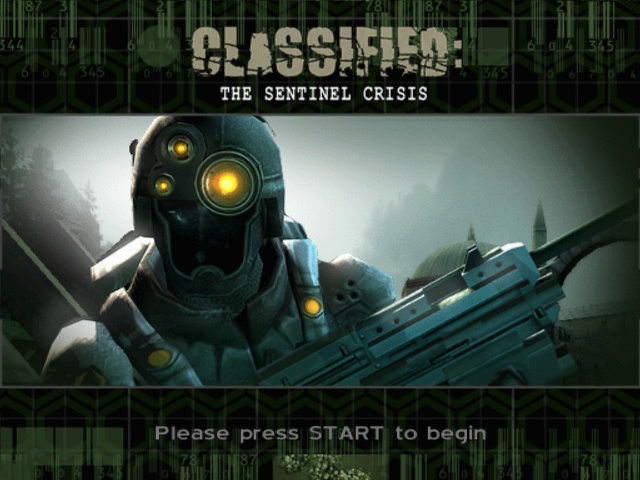 Classified: The Sentinel Crisis title screen for Xbox