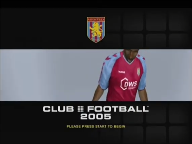Club Football 2005: Aston Villa title screen for Xbox
