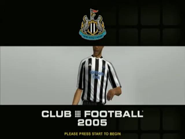 Club Football 2005: Newcastle United title screen for Xbox