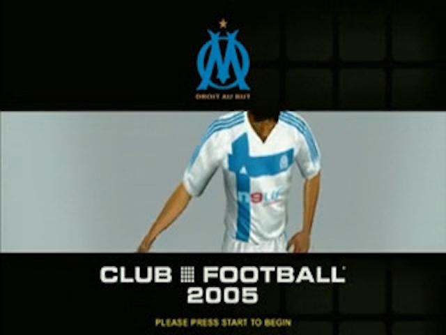 Club Football 2005: Olympique de Marseille title screen for Xbox