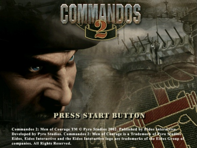 Commandos 2: Men of Courage title screen for Xbox