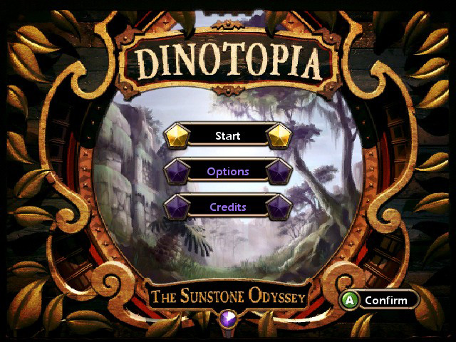 Dinotopia: The Sunstone Odyssey title screen for Xbox