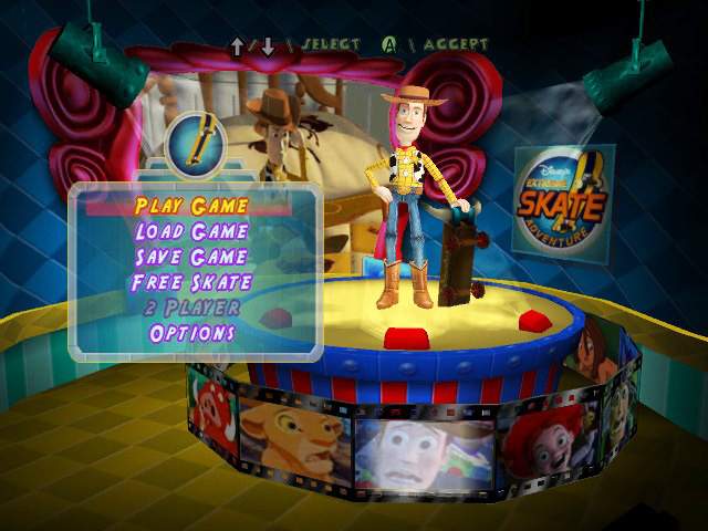 Disney's Extreme Skate Adventure title screen for Xbox