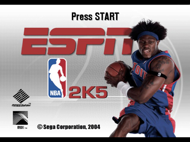 ESPN NBA 2K5 title screen for Xbox