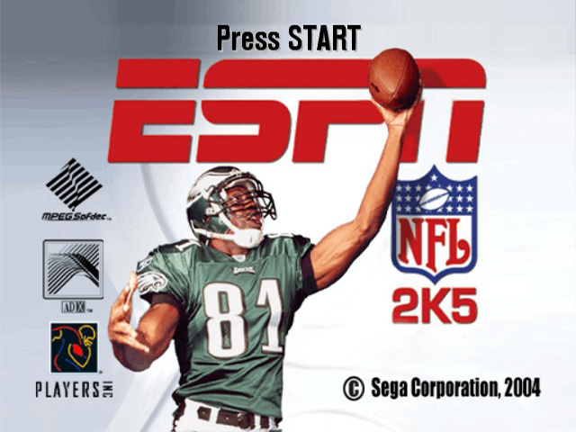 ESPN NFL 2K5 title screen for Xbox