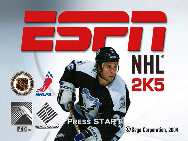 ESPN NHL 2K5 title screen for Xbox