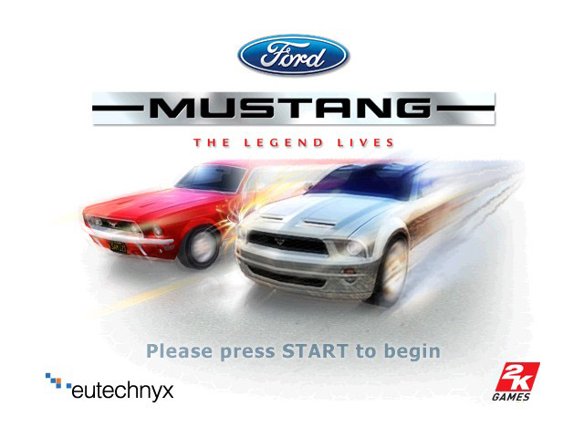 Ford Mustang: The Legend Lives title screen for Xbox